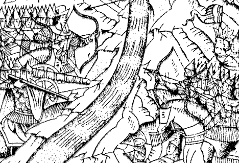 Стояние на реке  Угре в 1480 году. Миниатюра из хроник. 