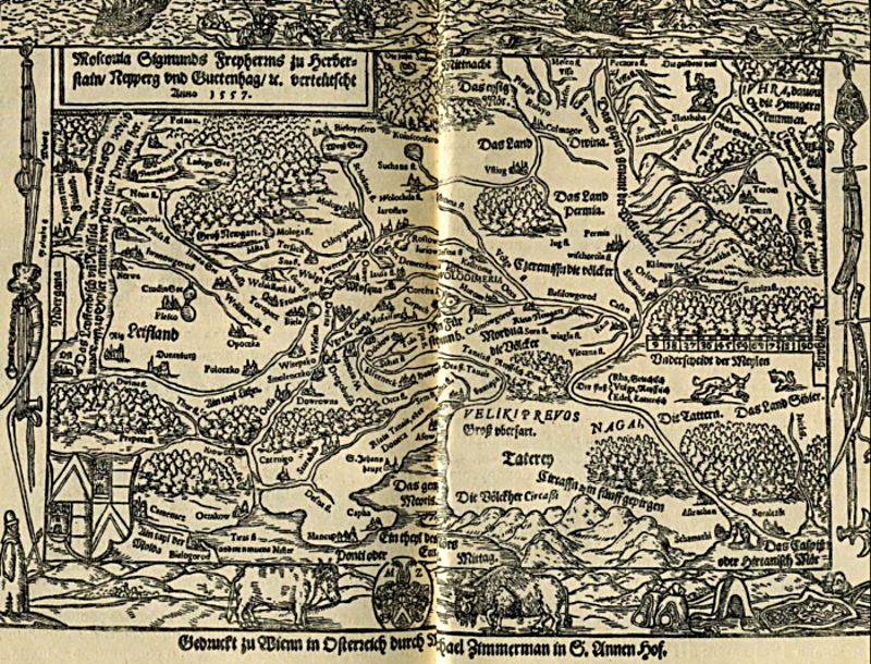 Карта России 1557 год 