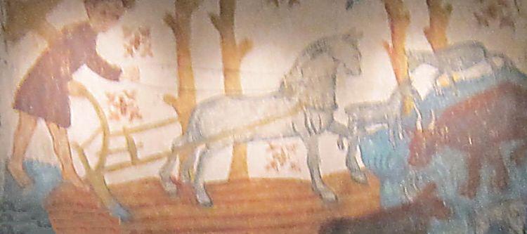 Землепашец. Средневековый рисунок. Музей острова Готланд. Фото Лимарева В.Н.